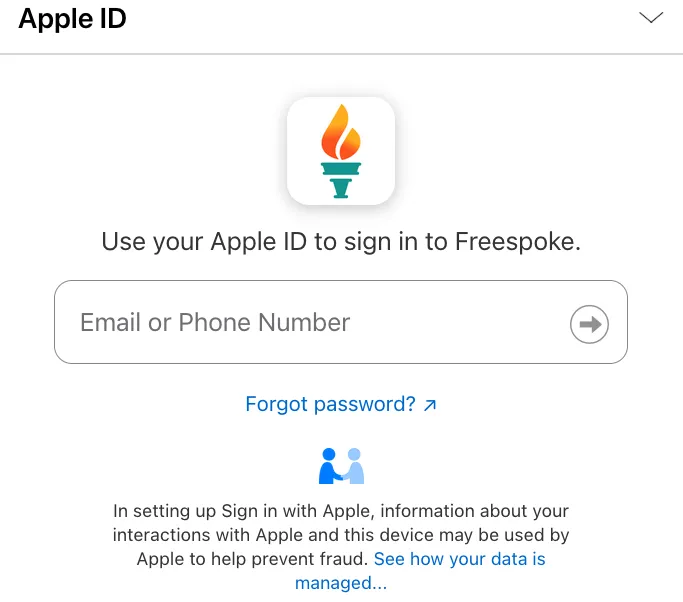 Apple Login Confirmation