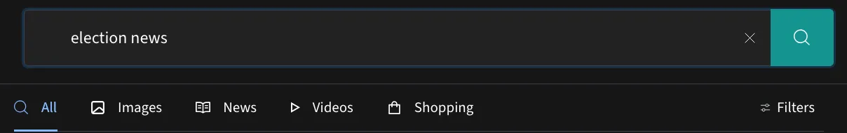 Search Bar Filter Options